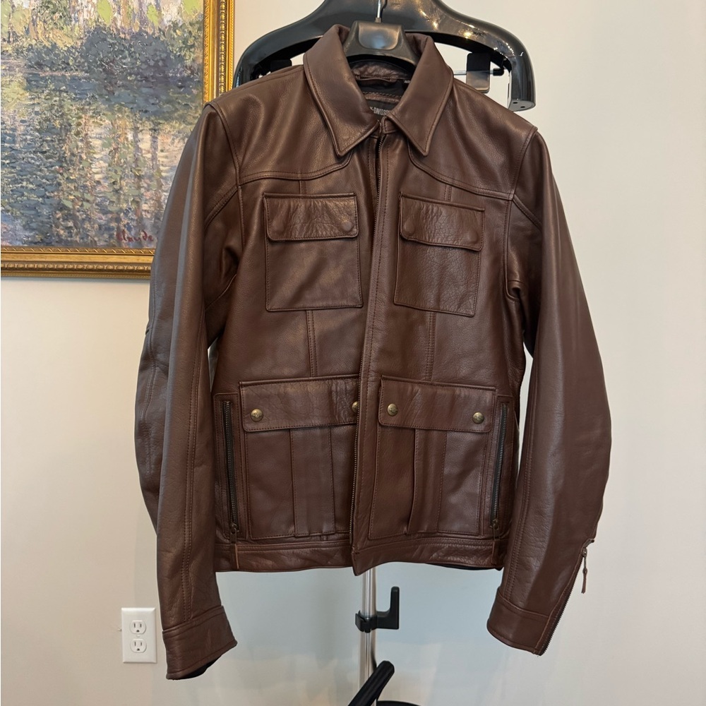 Harley-Davidson Dark Brown Leather Bomber Jacket